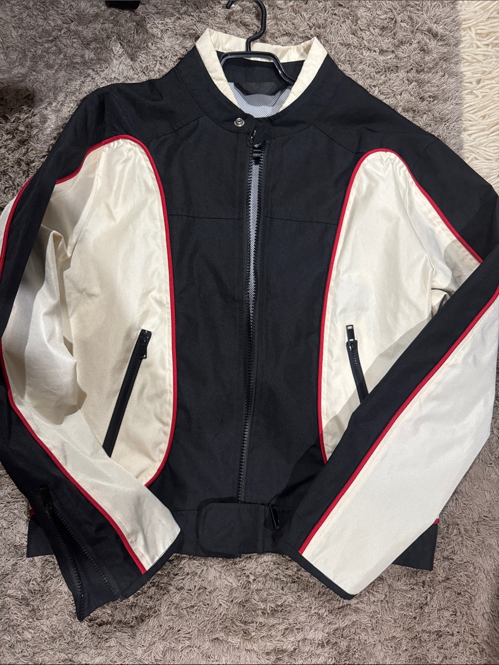 Diesel Men's Black & Cream Performance Jacket with Red Trim